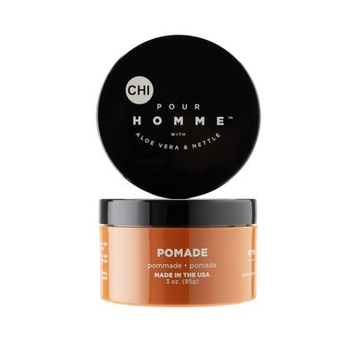 CHI pour Homme Pomade for Men, Light Hold Hair Product For Medium Shine & Polished Styles, Made With Aloe Vera & Nettle, Fresh, Woody Scent, 6 oz