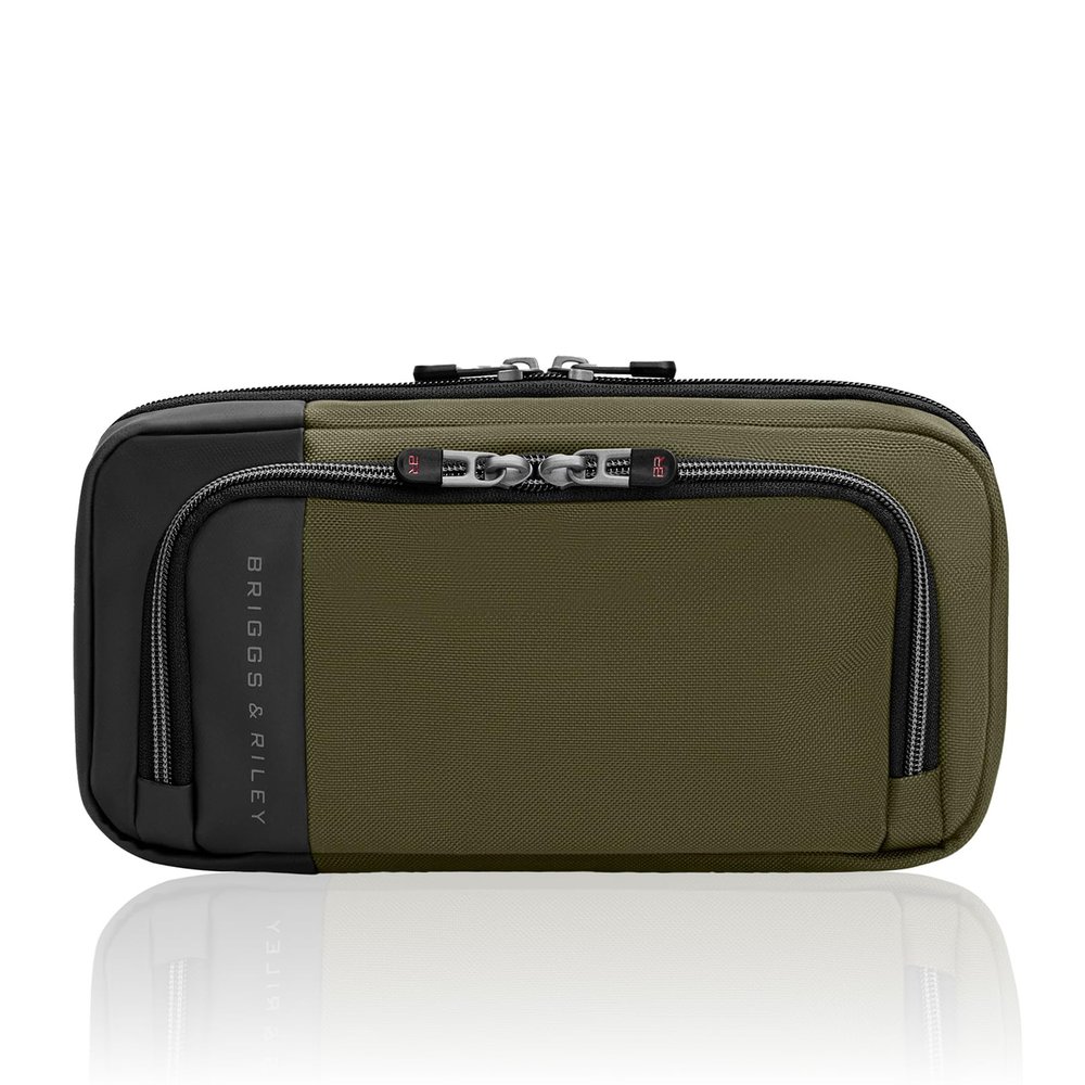 Briggs & Riley Hanging Toiletry Kit - Toiletry Travel Bags for Women & Men, Organizer for Vacation, Sleek & Compact Dopp Kit, Use for Bathroom Accessories, Makeup, & Skincare - ZDX Collection, Hunter