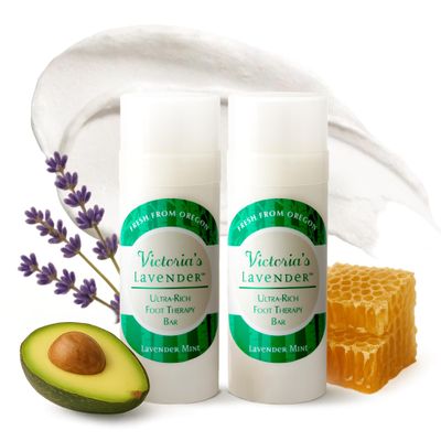 Victoria's Lavender Heel Balm Stick Ultra-Rich Foot Therapy Balm for Dry, Cracked Feet Softener for Cracked & Rough Skin Dry Heels Treatment for Men and Women - Lavender Mint - 2 packs