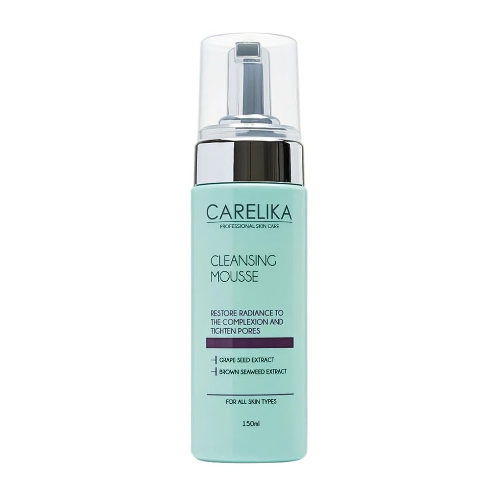 CARELIKA Cleansing Mousse with Grape Seed Extract  Foaming Face Wash for Pore Tightening & Deep Cleansing, Refreshing Skincare, 150ml