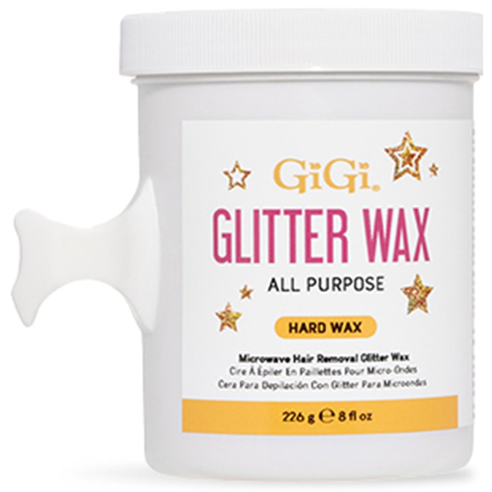 GiGi Microwave Glitter Wax  Stripless Hair Removal Wax for Sensitive Skin, Quick & Easy Microwaveable Wax, 8 oz