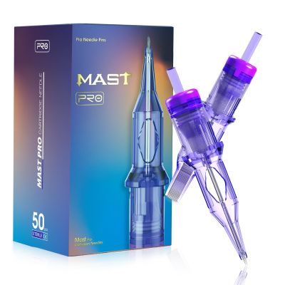 Mast Tattoo Pro Tattoo Needles 50Pcs Assorted Mixed Sizes #10 Standard 1RL 3RL 5RL 5RS 7RS 7M 9RS 9RM 11RM Round Liner Magnum Tattoo Cartridge Needles with Membrane for Lining Shading Coloring
