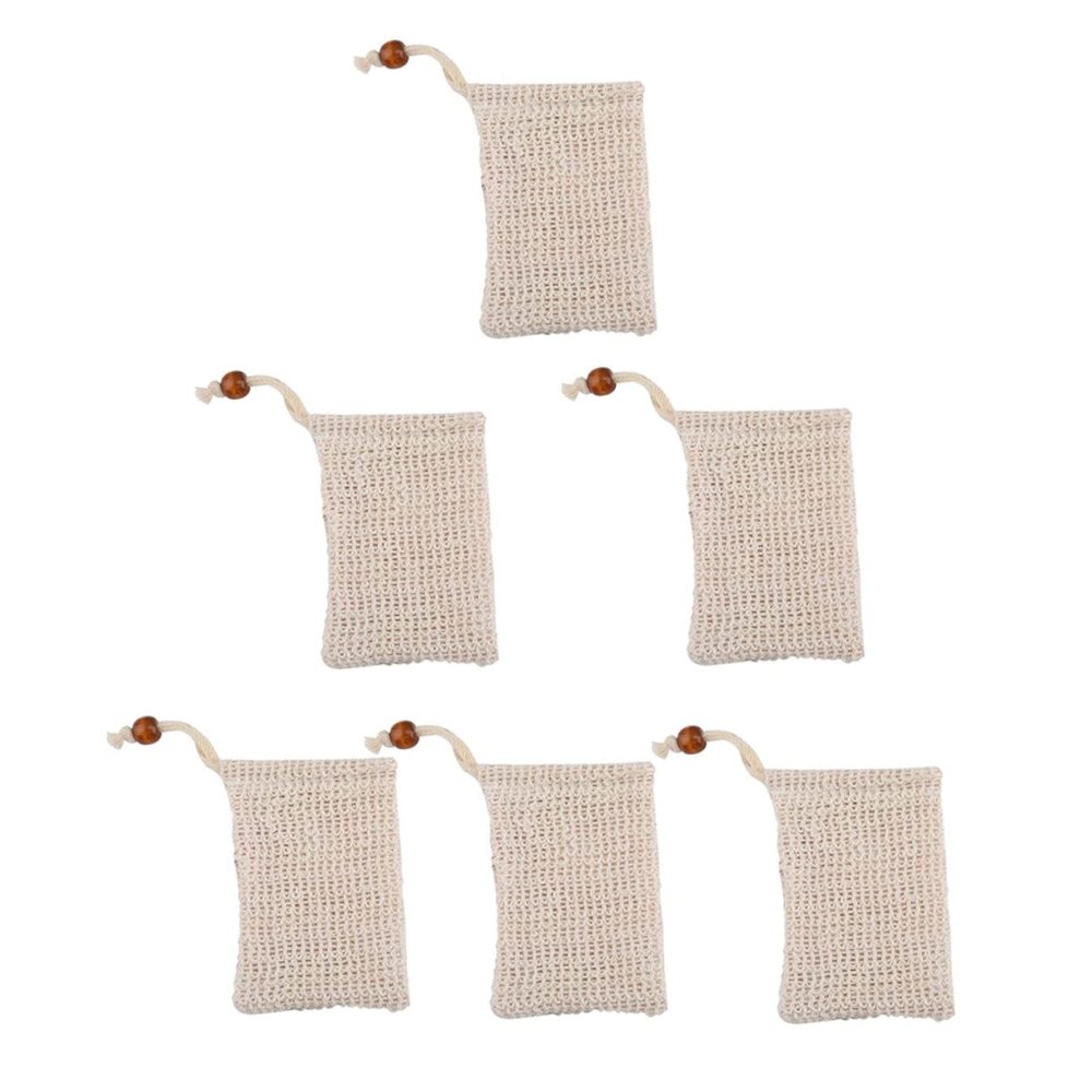 Vaguelly 6pcs Foaming Soap Bag Bubbling Foaming Saver Fine Workmanship Non-slip Drawstring Closure Safe for Skin