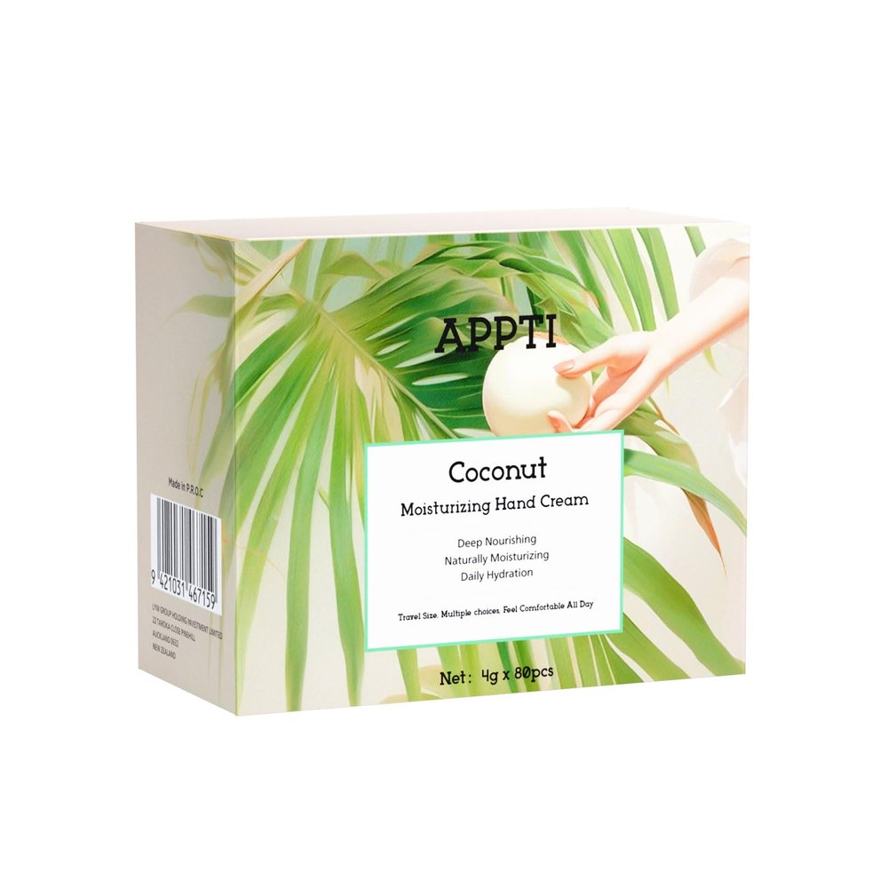 AppXynn Moisturizing Hand Cream,Hydrating Hand Lotion,Deep Nourishing Cream for Women and Men Dry Hands,Pack of 80,Coconut