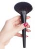 02 Hand Crafted Makeup Brushes Soft Saikoho Goat Hair Large Fan Shape Face Powder Brush Ebony Wood Handle Professional Make Up Brushes view 4