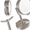8.5 Inch Tabletop LED Lighted Makeup Mirror with Magnification, Brushed Nickel Double Sided Desk Vanity Mirror, Plug PoweredChrome,5X view 3