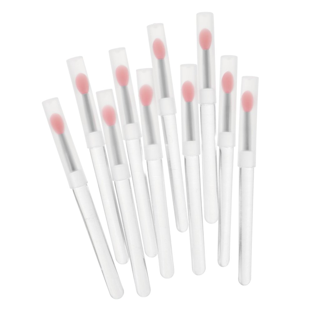 Beavorty 10pcs Lip Makeup Brushes Set Silicone Applicators for Lip Balm Gloss and Scrub Gentle Reusable and Portable