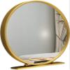 Free Standing Dressing Table Mirror Bedroom Makeup or Shaving Mirrors with Base Round Table Top MirrorGold,40cm view 1