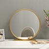 Free Standing Dressing Table Mirror Bedroom Makeup or Shaving Mirrors with Base Round Table Top MirrorGold,40cm view 3