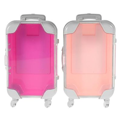Angoily 2pcs Mini Makeup Suitcase: False Eyelash Storage Organizer Portable Travel Cosmetic Case for Women Adjustable Dividers