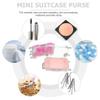 Angoily 2pcs Mini Makeup Suitcase: False Eyelash Storage Organizer Portable Travel Cosmetic Case for Women Adjustable Dividers view 3