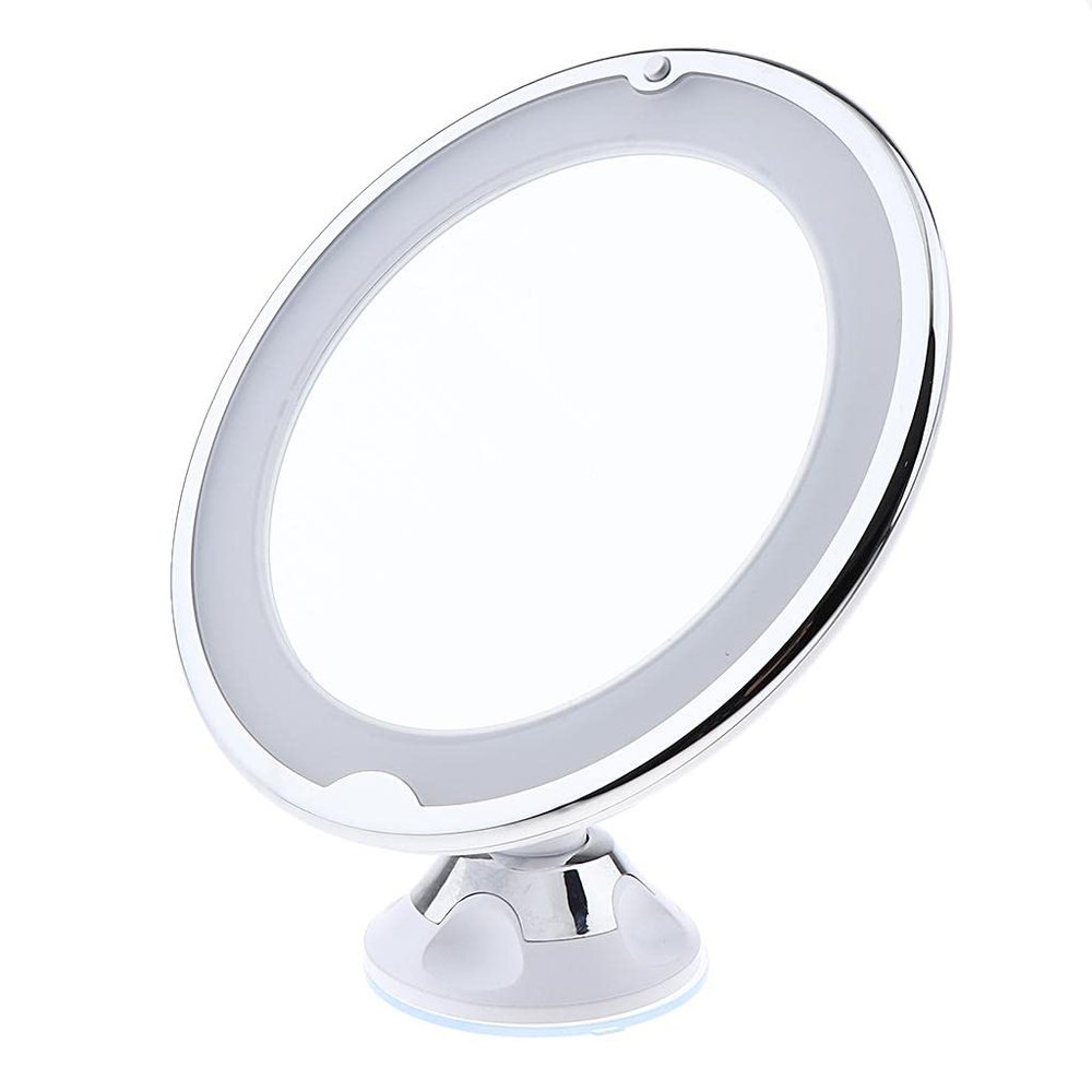 Lighted Makeup Mirror 10X Magnifying with Suction Cup, Adjustable Travel Vanity Mirror