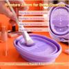 3-in-1 Makeup Brush Cleaner & Drying Rack | Foldable Silicone Mat for Foundation, Powder, Eyeshadow Brushes | Portable Travel Case, No Power NeededPurple view 3