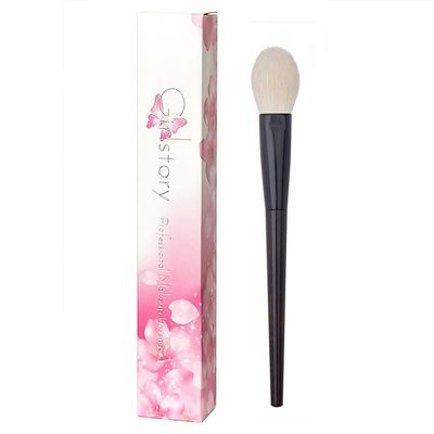 11 Hand Crafted Makeup Brushes Soft Saikoho Goat Hair Flat Round Blush Highlighter Brush Ebony Wood Handle Professional Make Up Brushes