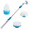 PRIMEGA Electric Cleaning Brush Rechargeable Cordless Long Handle Automatic Rotation Retractable Blue European Regulation Brush Head Replacement Three Pieces view 1