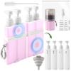 SESENSE 4-in-1 Travel Bottles for Toiletries, TSA Approved Travel Size Toiletries, Leak Proof Refillable Travel Size Shampoo and Conditioner Sets with Wall-Mountable Suction Cup, Pink view 1