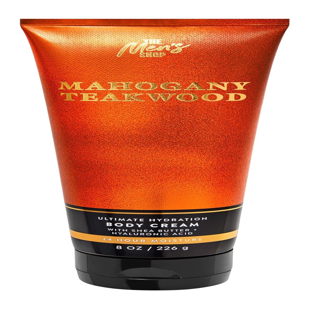 Bath and Body Mahogany Teakwood Ultimate Hydration Body Cream For Men | 8 Oz