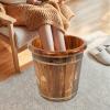 16in Wooden Foot Bath Bucket with Lid&Massage Beads, Solid Wood Foot Soaking Tub Foot Basin Pedicure Barrel for Spa, Massage, Sauna view 4