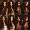 QEUOPE Color 4 Deep Wave Bundles Human Hair Dark Brown Deep Curly Wet and Wavy Bundles Double Weft Brazilian Hair Extensions Silky and Soft for Black Women (28 30 32 inch 3 Bundles) view 3