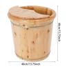 16in Wooden Foot Bath Bucket with Lid&Stool, Solid Wood Foot Soaking Tub Foot Basin Pedicure Barrel for Spa, Massage, Sauna view 4