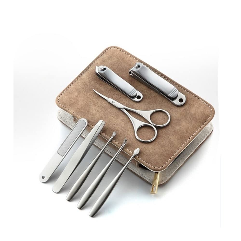 BNJWJZS Higher Than Ever Stainless Steel Nail Clipper Pedicure Set with Scissor Tweezer Professional Cover Manicure Tools