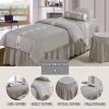 Bean,70x190cm/27.5x74.8in,4-Piece Set Massage Table Cover with Holes, Elastic Pillowcase Beauty Stool Cover Massage Linen Reusable Massage Bed Sheets Massage Table Mat view 2