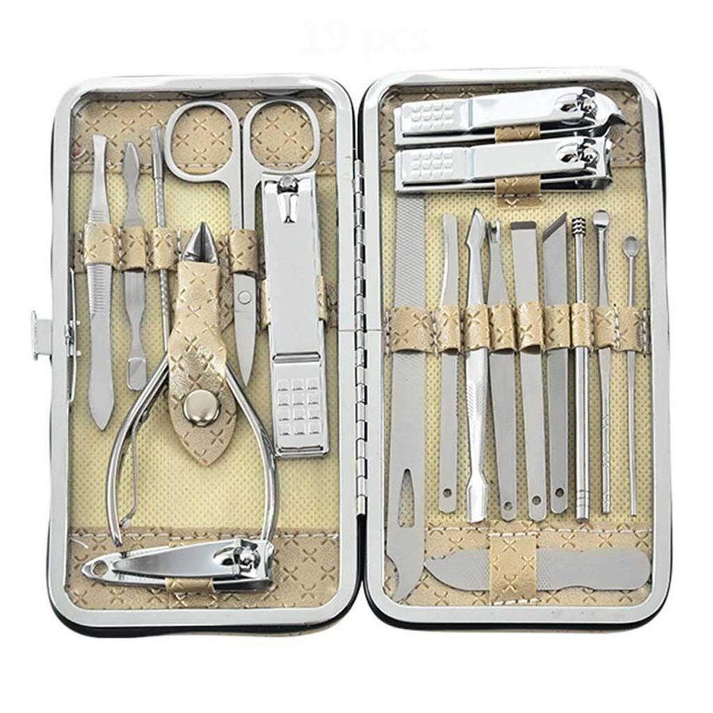 BNJWJZS Manicure Nail Clipper Cutter Set Household Stainless Steel Ear Spoon Nail Clippers Manicure Tool Pedicure Nail Scissors(Blue)