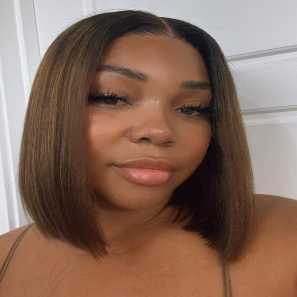 Beauty Forever Bob Wig Human Hair Black to Chestnut Brown Yaki Straight Bob Glueless Lace Front 150% Density 12 Inches Pre Cut Plucked HD Lace Bye Bye Knots Ready to Go Short Wig Beginner Friendly