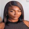 Beauty Forever Bob Wig Human Hair Black to Chestnut Brown Yaki Straight Bob Glueless Lace Front 150% Density 12 Inches Pre Cut Plucked HD Lace Bye Bye Knots Ready to Go Short Wig Beginner Friendly view 2