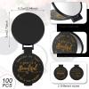 100pcs Black Compact Mirror Bulk Gifts for Women, Mini Inspirational Purse Handheld Makeup Pocket Mirror, Round Portable Makeup Folding Mirrors Gift for Christmas Valentine Daily Travel Coworker view 2