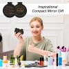 100pcs Black Compact Mirror Bulk Gifts for Women, Mini Inspirational Purse Handheld Makeup Pocket Mirror, Round Portable Makeup Folding Mirrors Gift for Christmas Valentine Daily Travel Coworker view 4