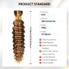 Human Braiding Hair 22 Inch 100g Ombre Highlight Deep Wave Bulk No Weft Curly Bundles Human Hair Extensions for Boho Knotless Braids Wet and Wavy (4/27) view 2