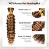 Human Braiding Hair 22 Inch 100g Ombre Highlight Deep Wave Bulk No Weft Curly Bundles Human Hair Extensions for Boho Knotless Braids Wet and Wavy (4/27) view 4
