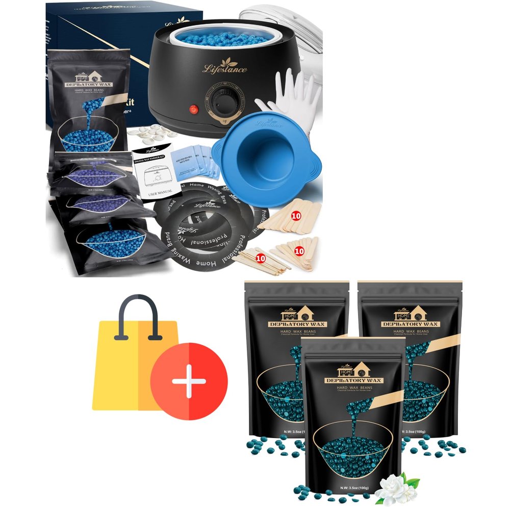 Lifestance L1 Digital Wax Warmer Hair Removal Kit + 3Pack Jasmine Wax Beads