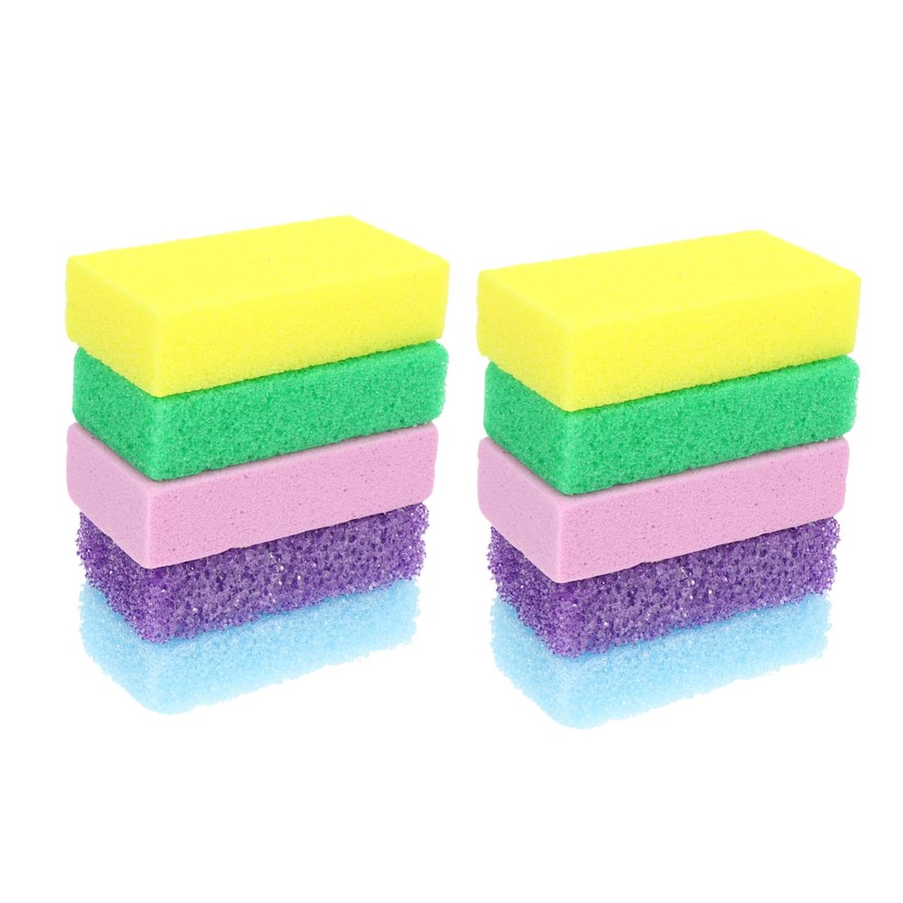 GALPADA PU Foam Pumice Stone 10-Piece Set for Foot Care Double-Sided Callus Remover Dead Skin Scrubber Tool Suitable for Home Pedicure