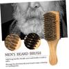 NIYANGLE 3pcs Men Facial Care Tool Beard Brush Set Brush Comb Shampoo Boar Bristle Handle view 4