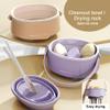 DEYUNQIANG Foldable silicone makeup brush cleaning bowl, makeup tool cleaning bowl, makeup brush cleaning tool storage and drying rack (purple) (purple) view 2