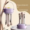 DEYUNQIANG Foldable silicone makeup brush cleaning bowl, makeup tool cleaning bowl, makeup brush cleaning tool storage and drying rack (purple) (purple) view 3