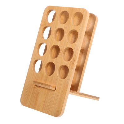 ABOOFAN Essential Oil Storage Rack Slot Bamboo Organizer for Perfume and Nail Oil Bottles Desktop Display for Home and Professional Use and Stylish Design