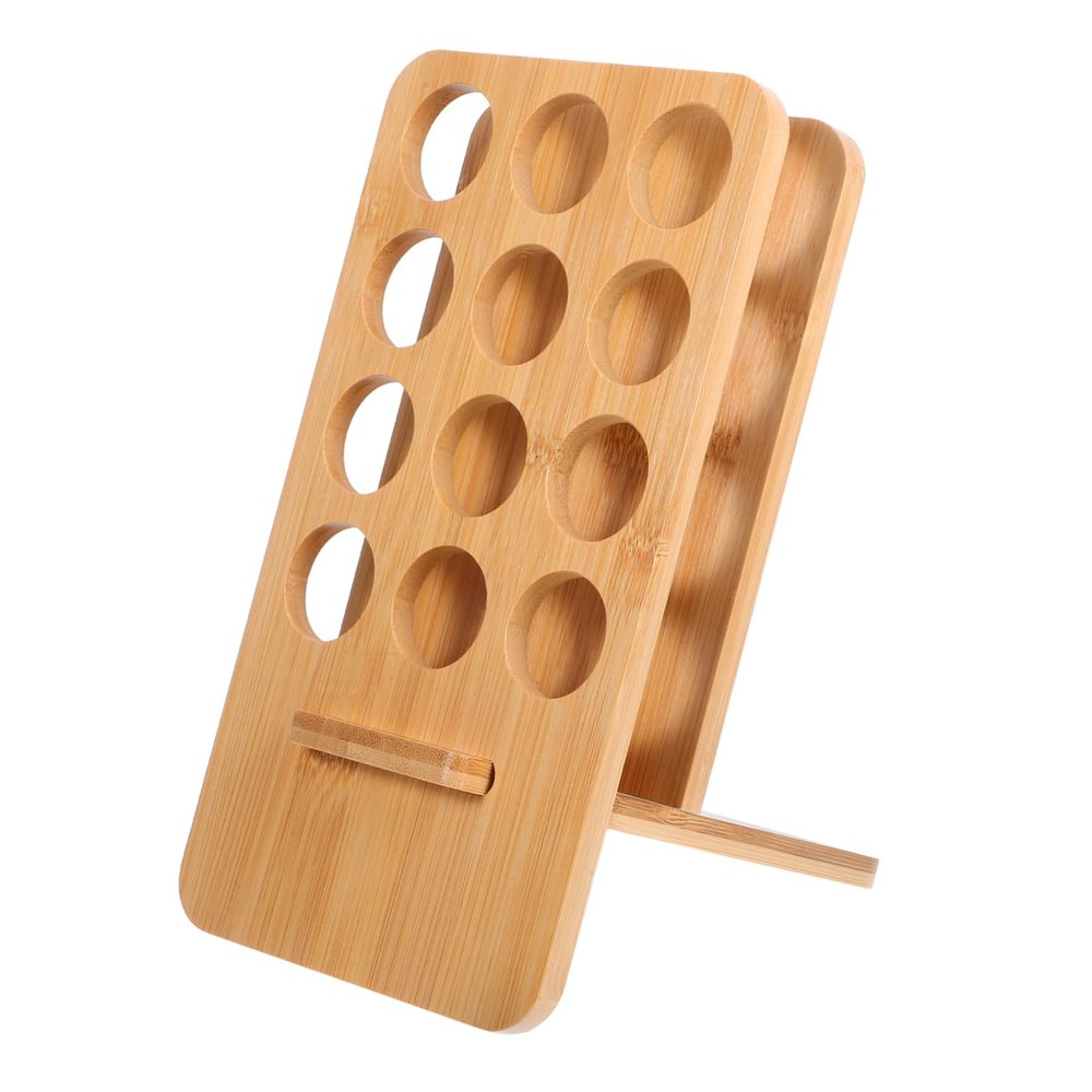ABOOFAN Essential Oil Storage Rack Slot Bamboo Organizer for Perfume and Nail Oil Bottles Desktop Display for Home and Professional Use and Stylish Design