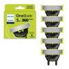 Philips Norelco OneBlade 360 Blades, Genuine Replacement Blades for OneBlade Electric Shaver and Trimmer, Durable Stainless Steel, 5 Pack, QP450/80 view 1