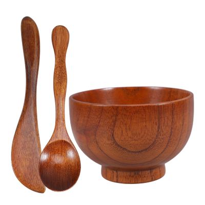 HOLIDYOYO Diy Facial Mask Kit Wooden Mixing Bowl Spatula Spoon Natural Esthetician Tools Kit