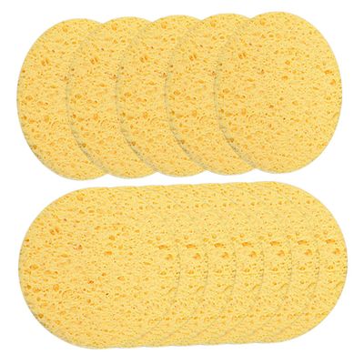 Beaupretty 50pcs Round Facial Sponges Soft Cleansing Makeup Removal Tool for Gentle Face Cleaning Routine Thick Versatile Use Beauty Regimen