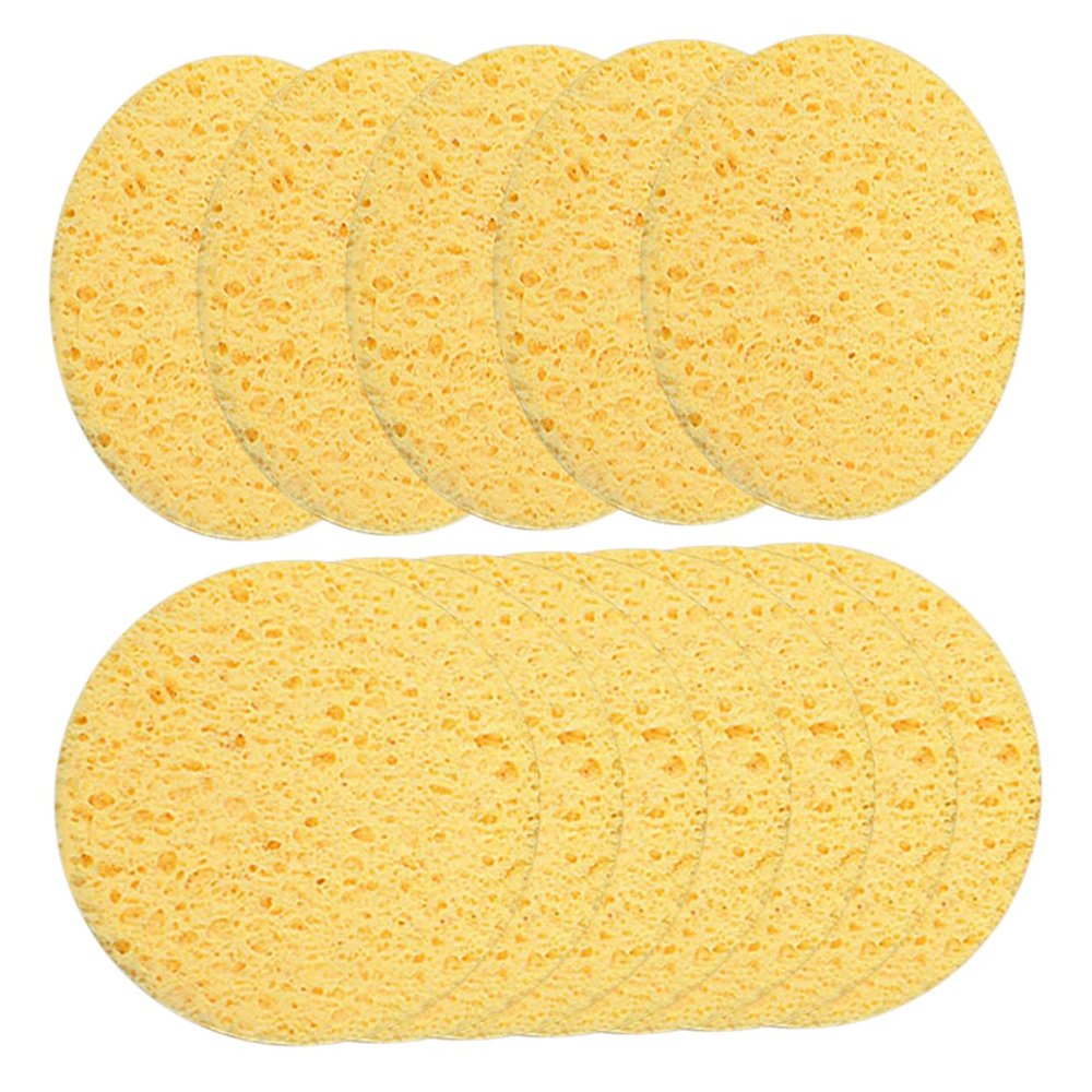 Beaupretty 50pcs Round Facial Sponges Soft Cleansing Makeup Removal Tool for Gentle Face Cleaning Routine Thick Versatile Use Beauty Regimen