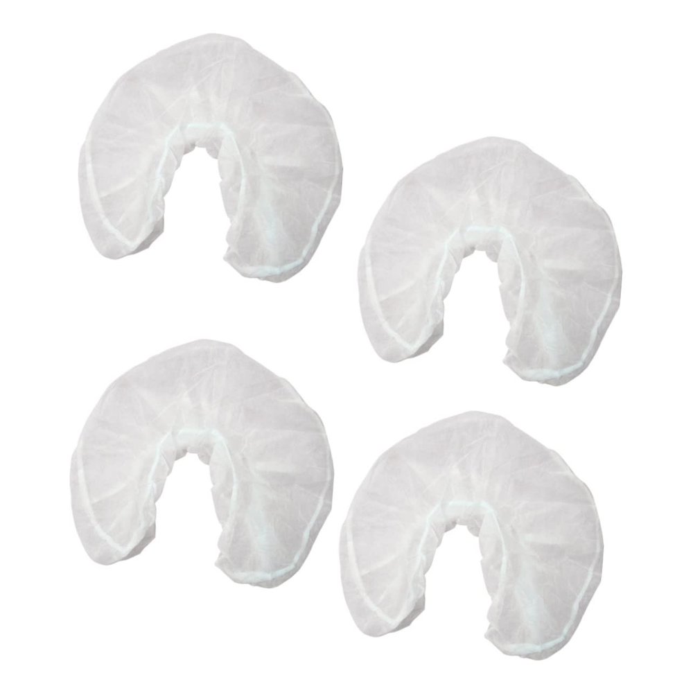 Alipis 50pcs Disposable U Shaped Headrest Covers Non Woven Pillowcase for Hotels and Travel Soft and Comfortable for Massage Therapists and Salons White