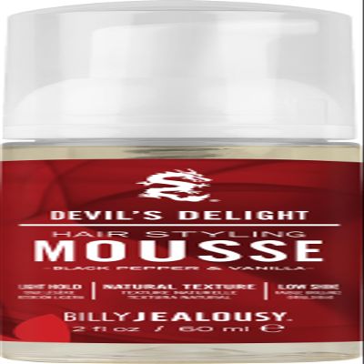 Billy Jealousy Devils Delight Hair Styling Mousse for Men  Light Hold for Volume & Lift, Frizz Control  Hydrates with Sea Moss & Kelp  Travel Size, Silicone-Free, Vegan, Black Pepper Vanilla Scent