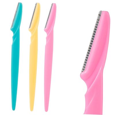 Beavorty 24pcs Stainless Steel Eyebrow Scraper Trimmer Portable Beauty Tool Professional Grooming Kit Light Weight Non-Slip for Stylish Eyebrows Random Color