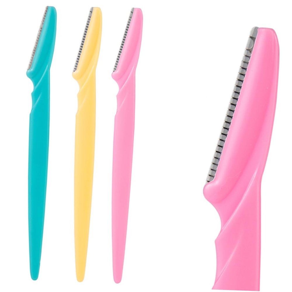 Beavorty 24pcs Stainless Steel Eyebrow Scraper Trimmer Portable Beauty Tool Professional Grooming Kit Light Weight Non-Slip for Stylish Eyebrows Random Color
