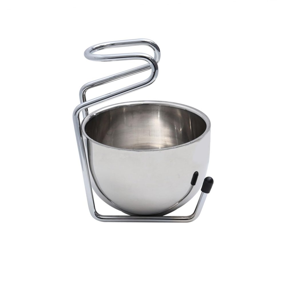 Beaupretty Stainless Steel Shaving Set Bowl and Stand for Men Unique Design for Wet Shaving Essential Grooming Storage for and Brushes