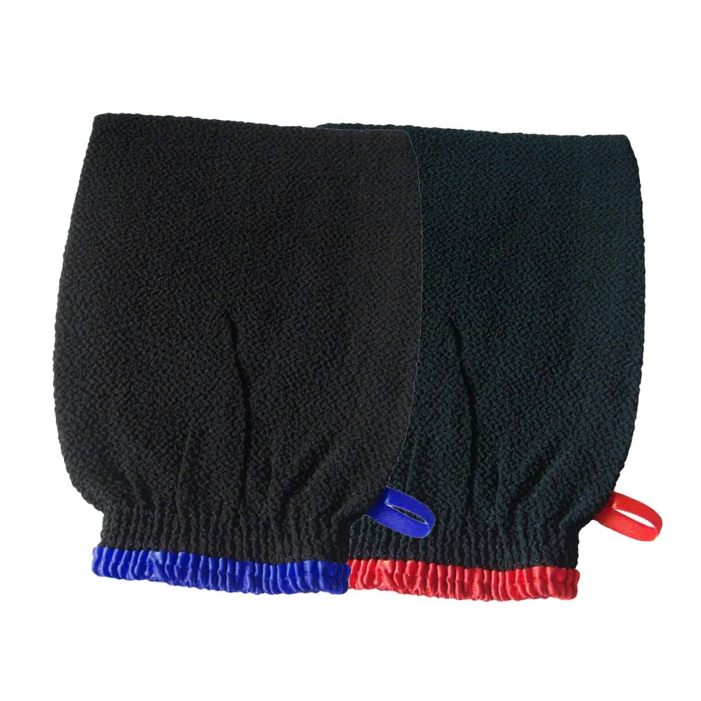 SAFIGLE 2pcs Exfoliating Bath Gloves for Men and Women Soft Silk Scrubber Mitts for Shower and Sauna for Dead Skin Removal and Exfoliation Random Color
